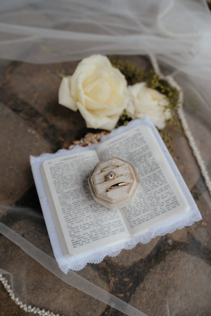 wedding rings and Bible